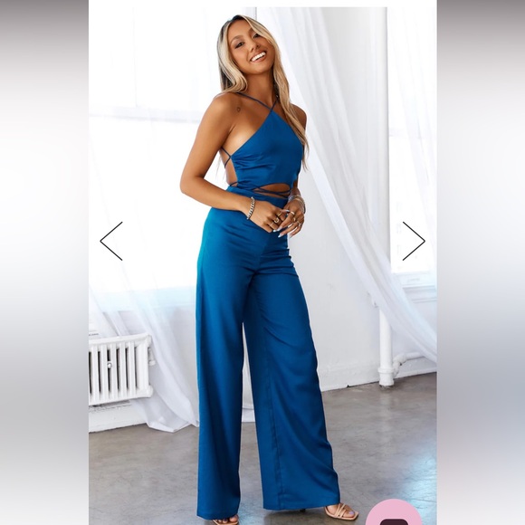 Hello Molly DEAR EMILIA ADRIANNA JUMPSUIT PETROL BLUE - Picture 3 of 5